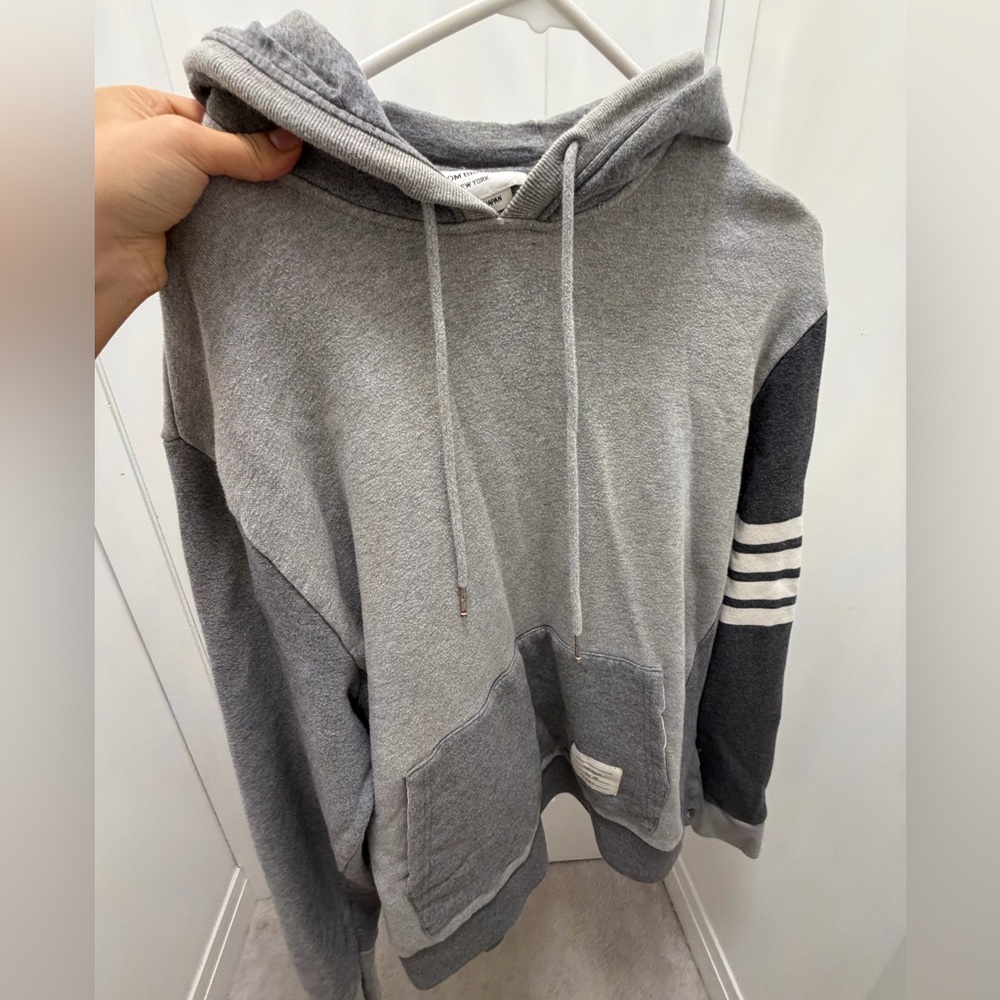 Thom Browne
stripe-detail cotton jersey hoodie